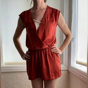 Silky Red Shorts Romper, Banana Republic, Size 0